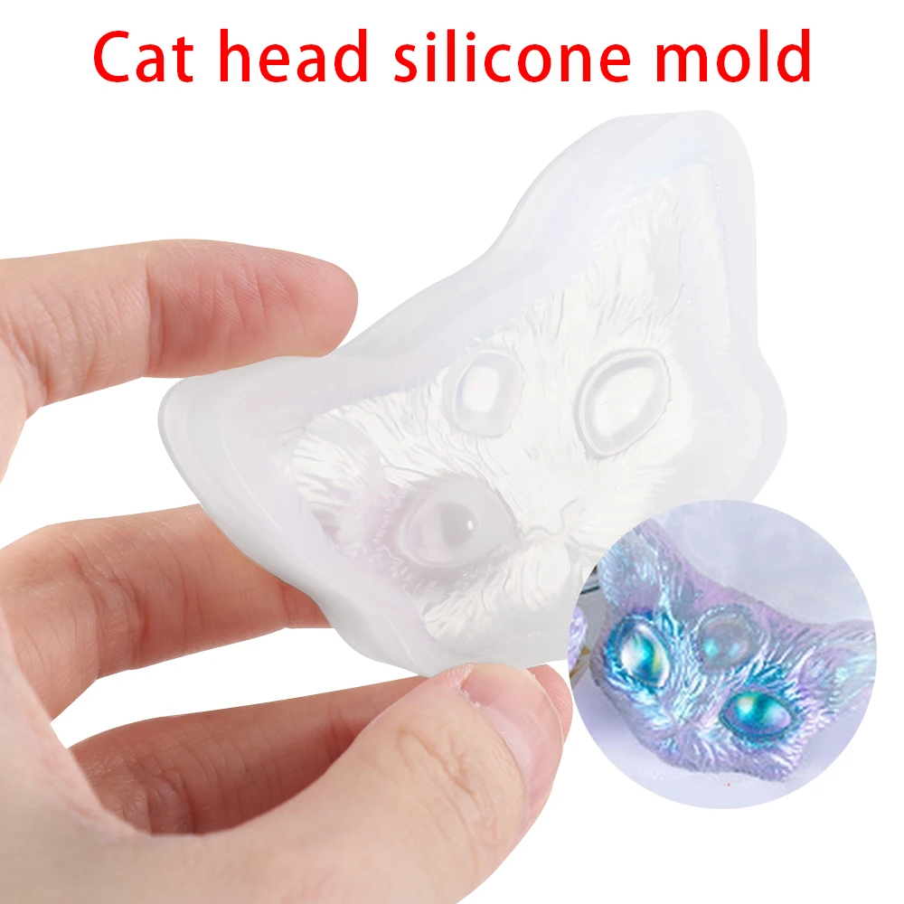 

2 style Evil Cat Eyes Resin Mold Transparent Cat Head Silicone Mold Epoxy Mold DIY Necklace Pendant Jewelry Making Tools