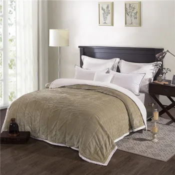 

Europe flannel blanket adults thicken double layer solid blankets for beds home warm throw blanket spring blanket on soft sofa