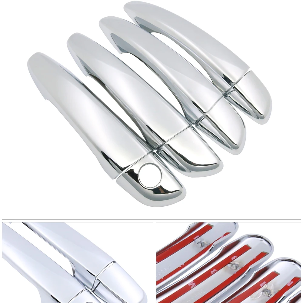 Gemmry Couvercle de Poignée de Porte de Voiture ABS Chrome//Carbone Poignée de Porte en Couverture de Protection Décorative Bande pour Citroen C3 MK3 2017-2019 Accessoires de Style Extérieur