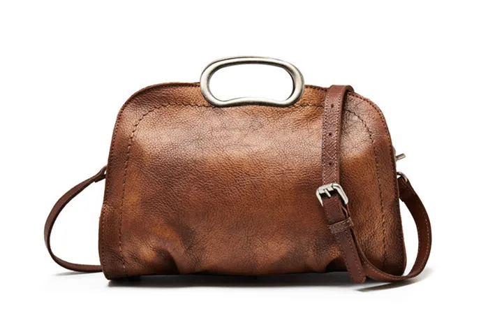 

Fashion Designer Top Grain Cowhide Women's Shell Bag Metal Top-handle Handbag Genuine Cow Leather Female Cross Shoulder Bag