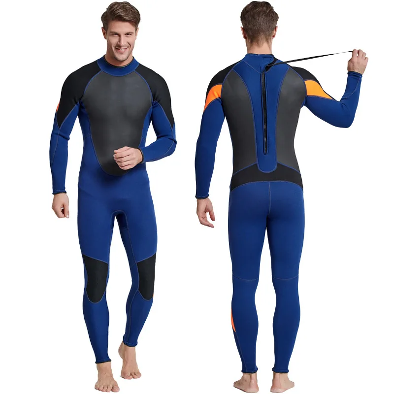 C264 Neoprene warm winter swimming surfing long sleeve one-piece swimsuit thicker jellyfish diving suit snorkeling suit 3MM