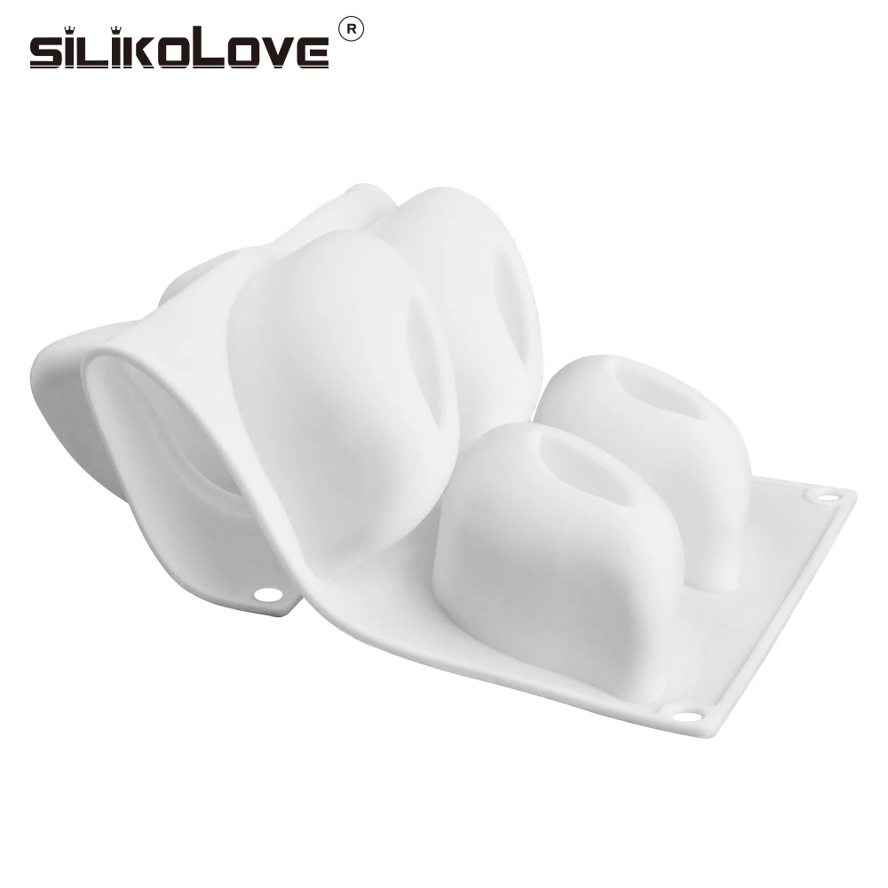 SILIKOLOVE 3d цветы формы мусс торт формы украшения силиконовые формы для мусса, 6 отверстий, не прилипают, FDA безопасный