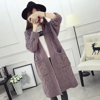 

2020 New Autumn Winter Plus Size Loose Sweater Women Twisted Long Sleeve Knitted Cardigan Women Outerwear
