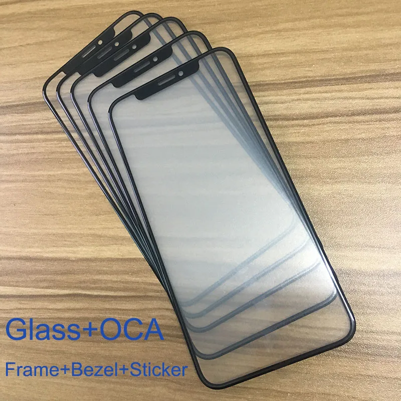 

KUKOWDEE Front Outer Glass with OCA+Middle Frame Sticker For iPhone X XS MAX XR Screen Touch Repair parts