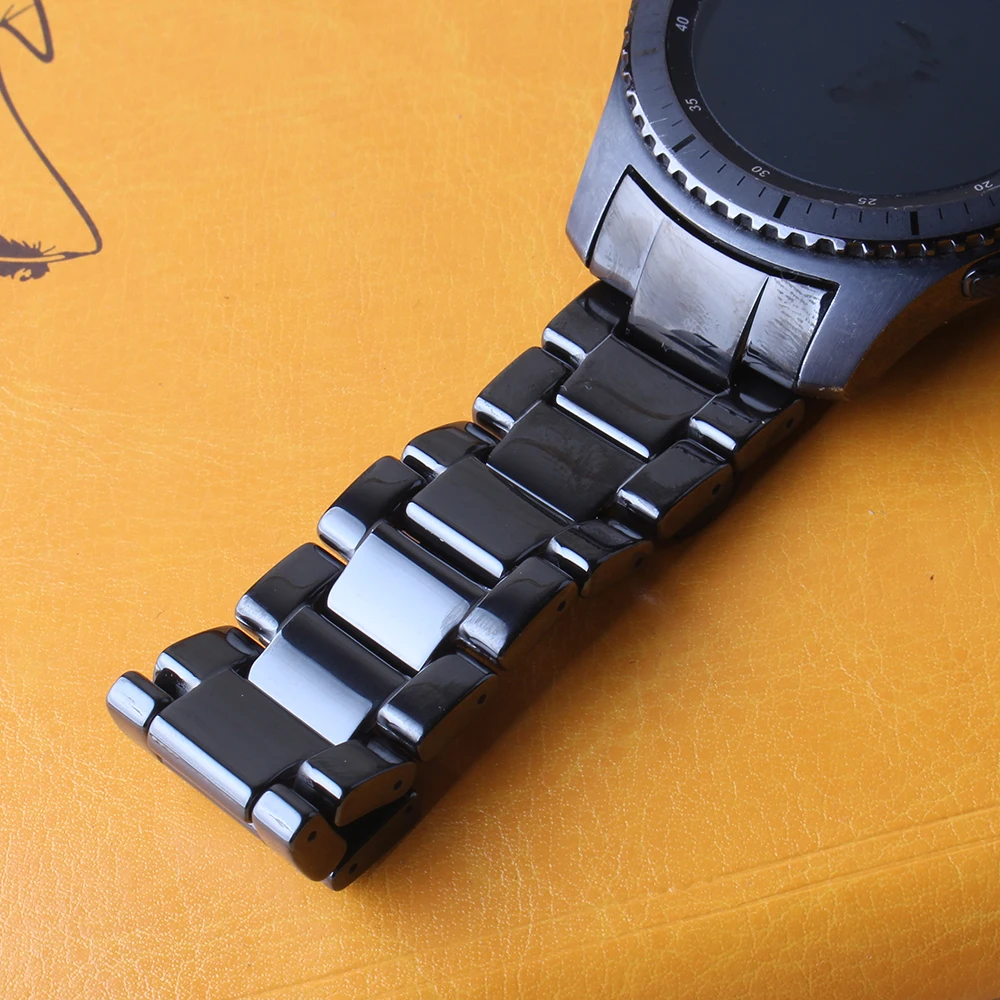 Cinturini in ceramica nera in acciaio inossidabile cinturini curvi per Samsung  Gear S3 Frontier Strap Classic Smart Watch Bracelet 22mm|watch  band|bracelet 22mmwatch bracelet 22mm - AliExpress