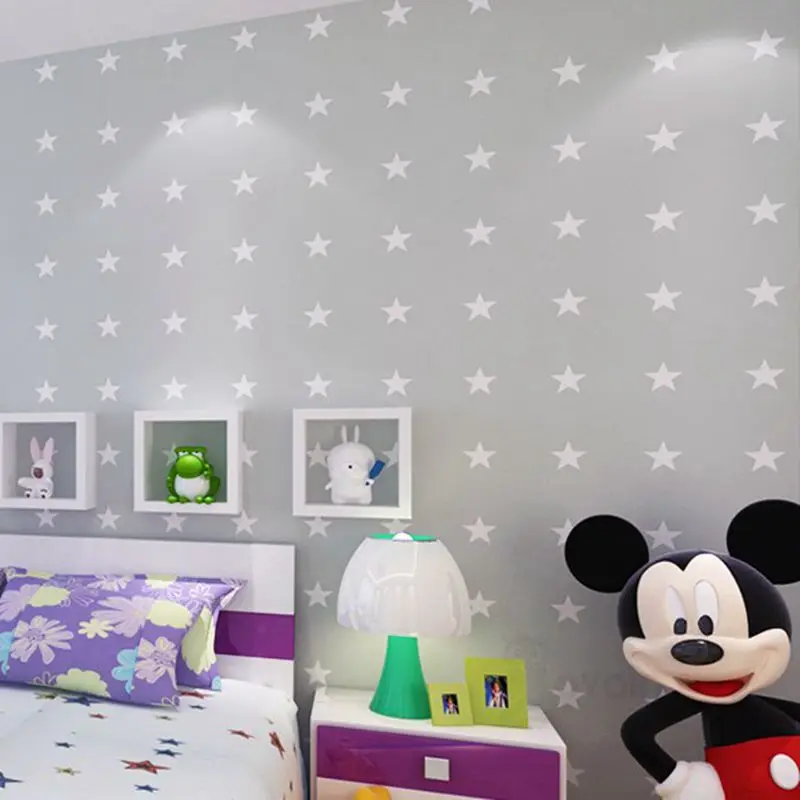 Buy Stars Light Grey Wallpaper Kids Room Wall Paper