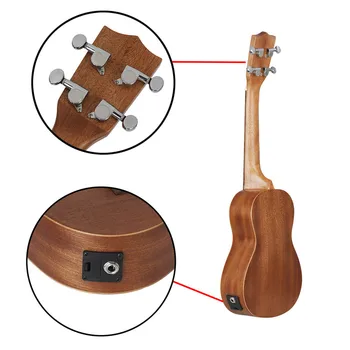 

New 24 "EQ Acoustic Concert Ukulele Soprano Tenor Mini Electric Guitar String Instruments With Capo Strings Bag Finger Hammer