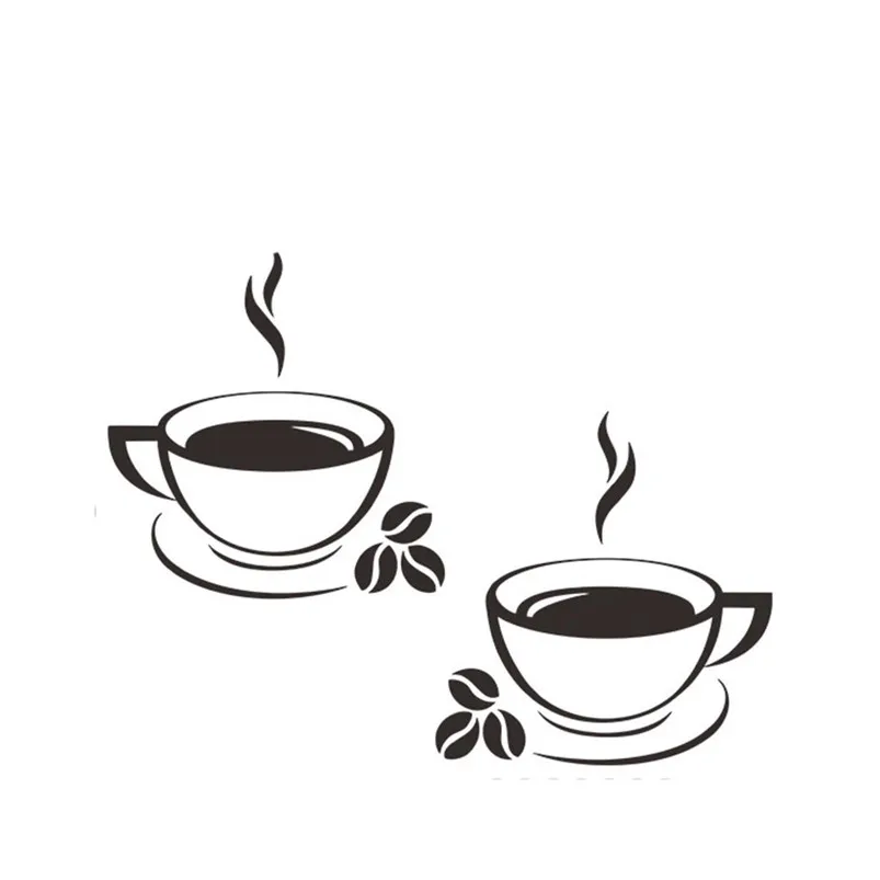 Creative Stickers Kitchen Coffee House Cup Wall Stickers Vinyl Decal Mural Home Decor Removable Adesivo De Parede 30MR703