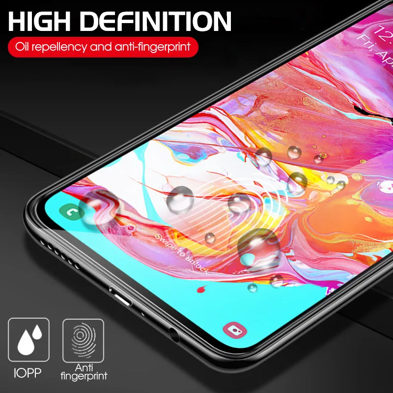 2 в 1 Защитное стекло для Samsung Galaxy A50 A30 A70 защита экрана камеры защитный объектив