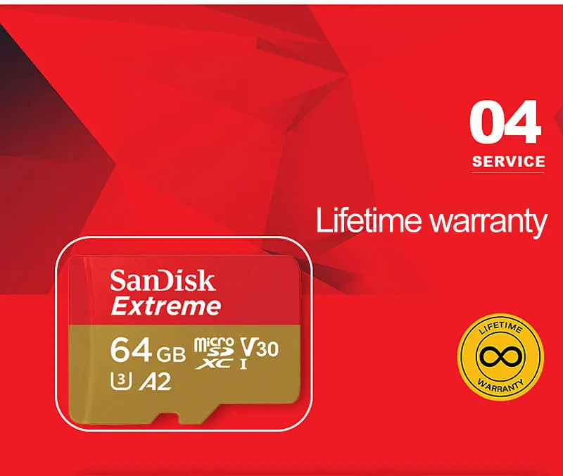 SanDisk Extreme 256 ГБ карты памяти TF флэш-карты 128 GB SDXC объемом 64 Гб UHS-I MicroSD карты U3 Class10 V30 a2 для видео в формате 4 K UHD 160 МБ/с