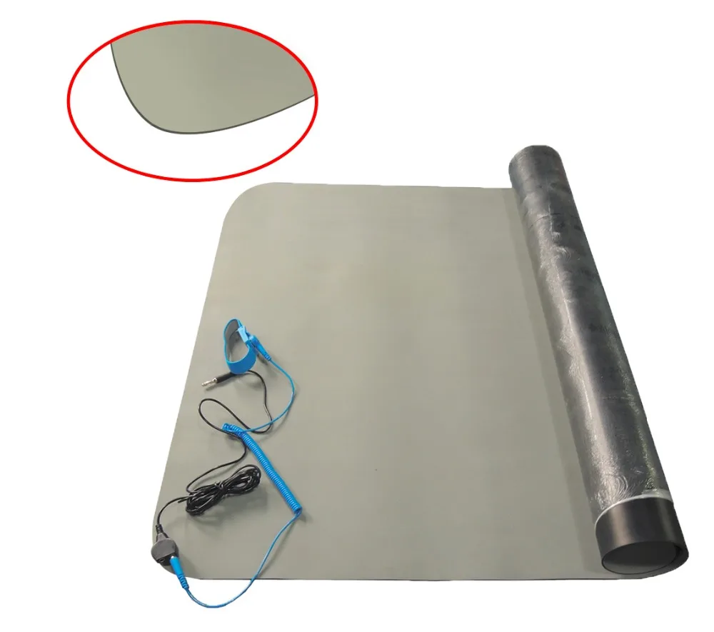 Grey Blue Green Conductive ESD Antistatic Working bench Table mat Rubber ESD Grounding Mat With