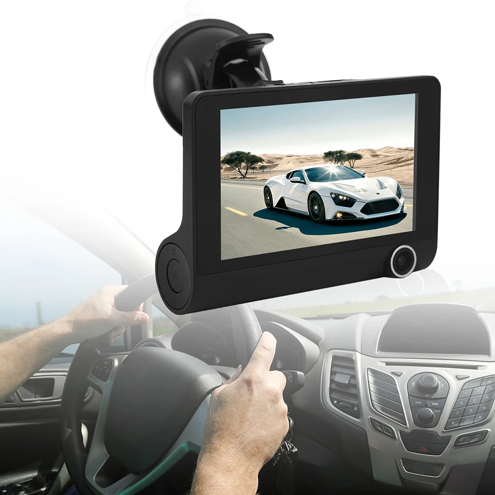 

4 inch Car DVR Camera HD 1080P New Dual Lens Vehicle Dash Cam Rear Video G-sensor Camera Recorder DVR Reversing Video Camera