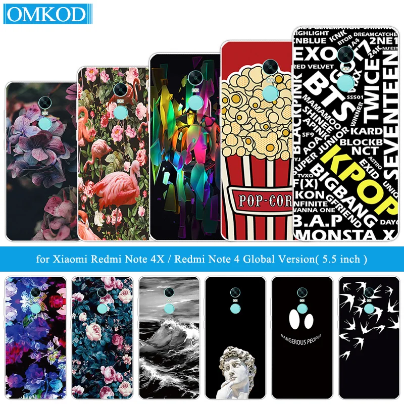 

For Xiaomi Redmi Note 4X 4 X Coque Mainstream Back Cover for Xiaomi Redmi 4 Global Version Cases Silicone Phone Bag TPU Shell