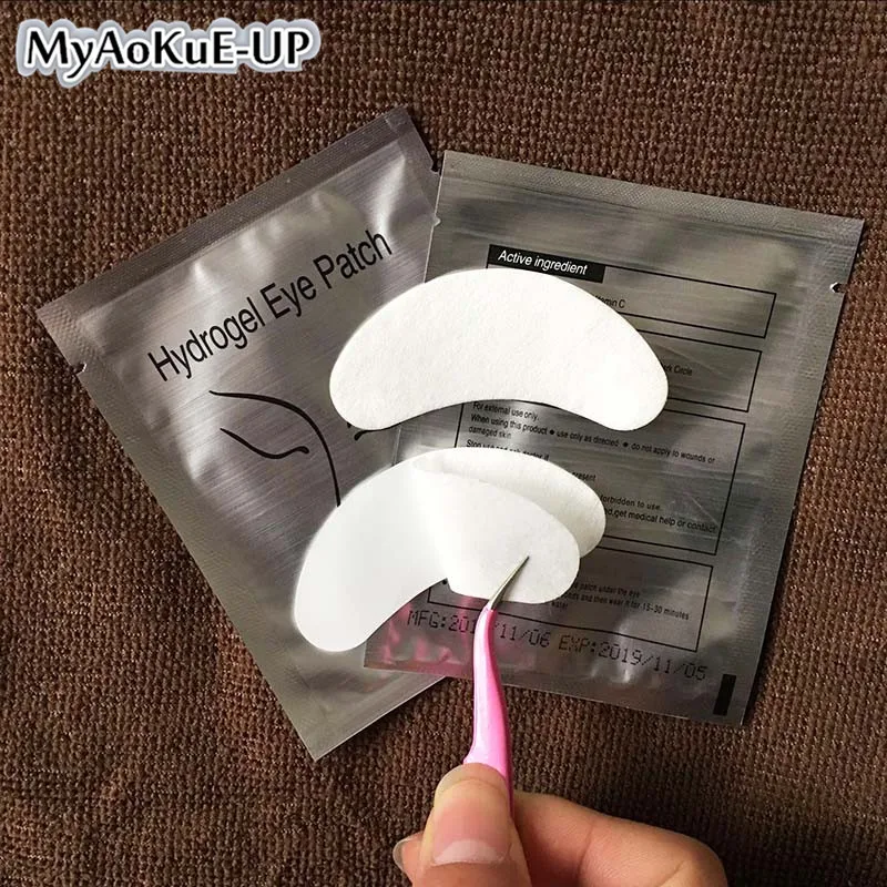 

100pairs Eyelash Extension Paper Patches Under Eye Pads Lash Hydrogel Eyelash Paper Patches Eye Tips Sticker Wraps Pearl Common