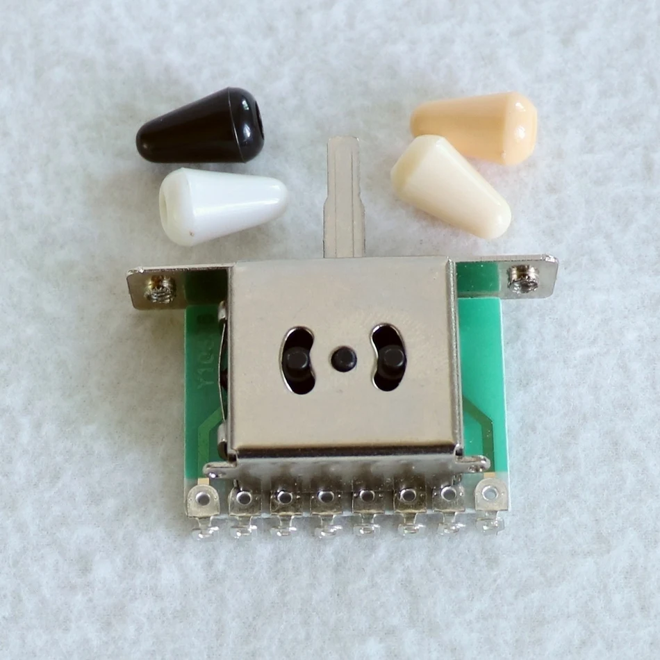 

Sell Free Shipping Guitar parts 3pcs/pack 5 way guitar switch black knob guitar switch with White tips