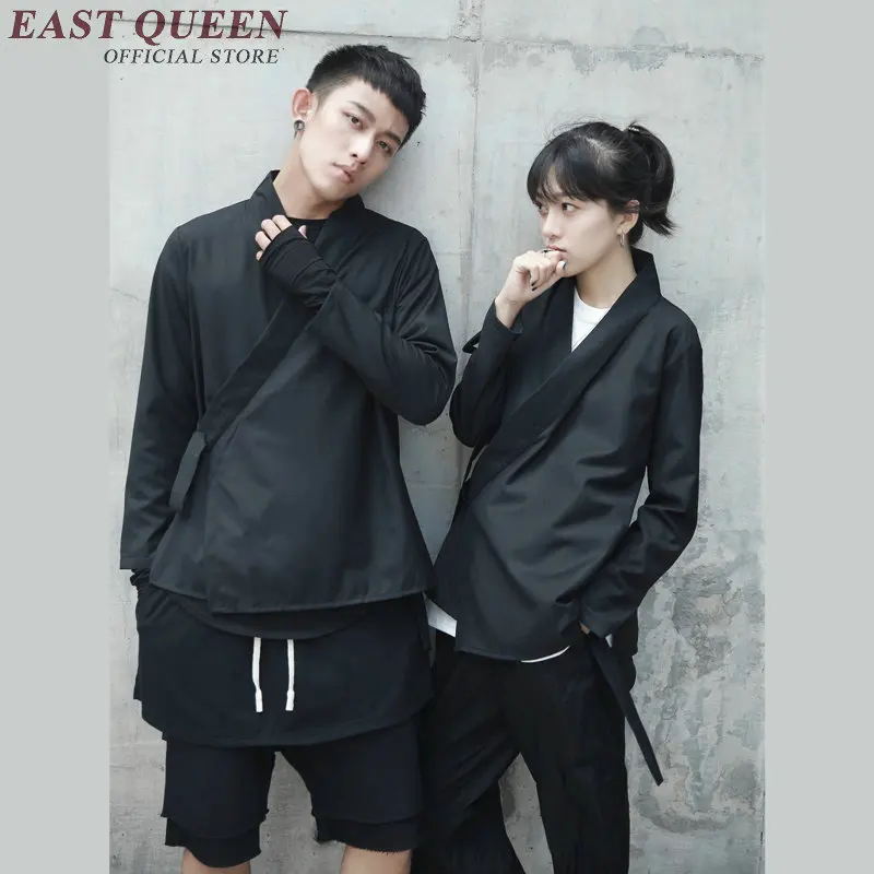 japanese kimono traditional for men women couples matching yukata male haori obi black kimono cardigan KK2382