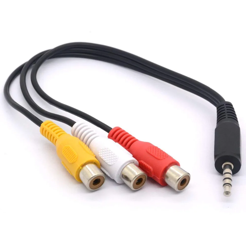 Аудио сплиттер 3 5 к RCA мм мини 1/8 &quotTRS стерео штекер гнездо адаптер Шнур 25 см|Кабели
