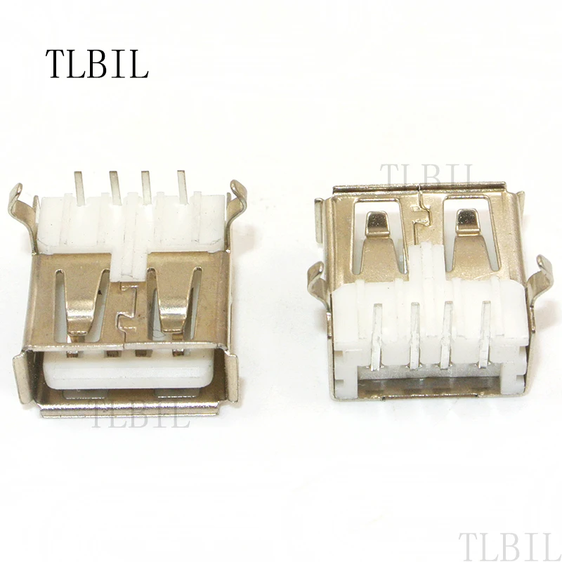 10PCS DOUBLE USB FEMALE SOCKET for PC PCB Board MOUNT Soldering Sockets