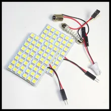 12 В Светодиодная панель для автомобиля свет 48led 5050smd гирлянда led интерьер комнаты led Купол свет двери автомобиля лампочки с 2 Defferent адаптер