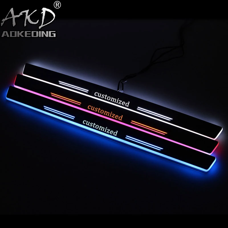 

AKD 4PCS Acrylic Moving LED Welcome Pedal Car Scuff Plate Pedal Door Sill Pathway Light For Mercedes Benz W164 W166 ML300 ML350