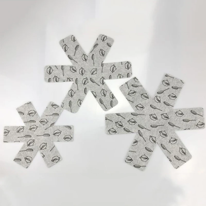 10pcs Non-woven Fabric Type Non-stick Pan Bottom Protection Pad 38cm Anti-hot Pad Heat Insulation Easy-to-clean Felt Pan Pad