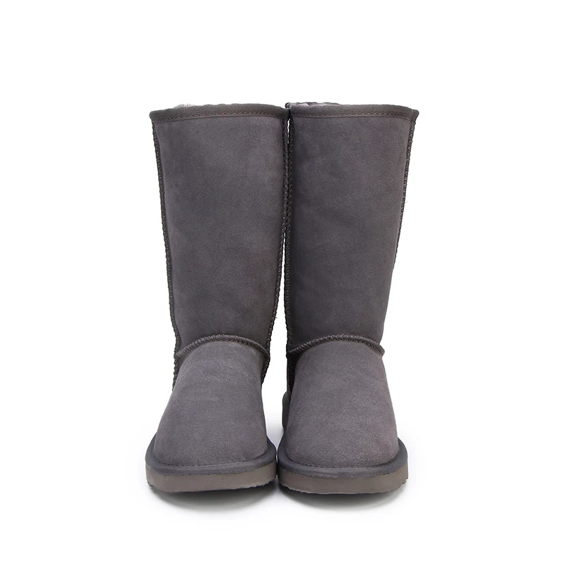 Skup HABUCKN wysokie śniegowce dla kobiet buty zimowe futro z owczej skóry pokryte duże dziewczyny wysokie wełny uda buty zimowe czarne