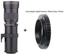 Lightdow 420-800 мм f/8.3-16 Супер телефото ручной зум-объектив + T2 переходное кольцо для Canon EOS Nikon Sony Pentax Зеркальные фотокамеры