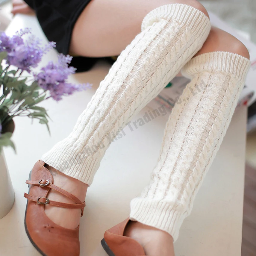 Sexy fashion womens leg warmers 2015 winter knit crochet knitted leg