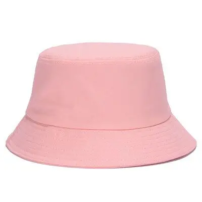 pink Панама унисекс, женская, простой стиль, одноцветная шляпа от солнца для мужчин и женщин, летние шляпы - Цвет: pink