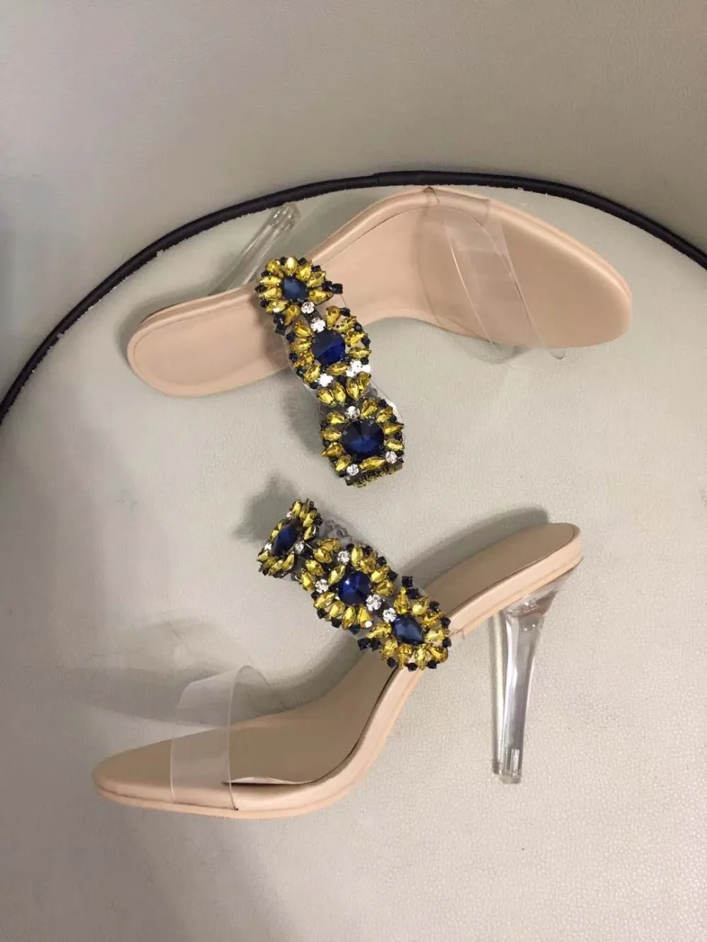 

Women Sandals Crystal Summer Slippers Clear High Heels Transparent Clear Heel Women Shoes Ladies Party Sandals
