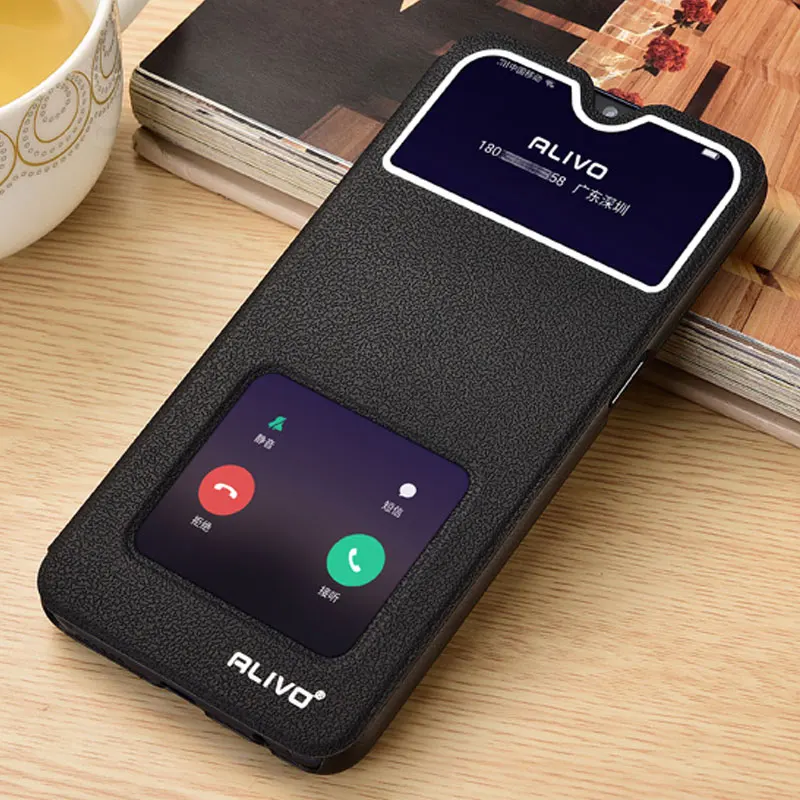 

For OPPO AX7 Case Luxury Window View PU Leather Flip Case For OPPO A9 A9X A7 A5S AX5S Cover Book AX7 Phone Cases OPPOA7 funda