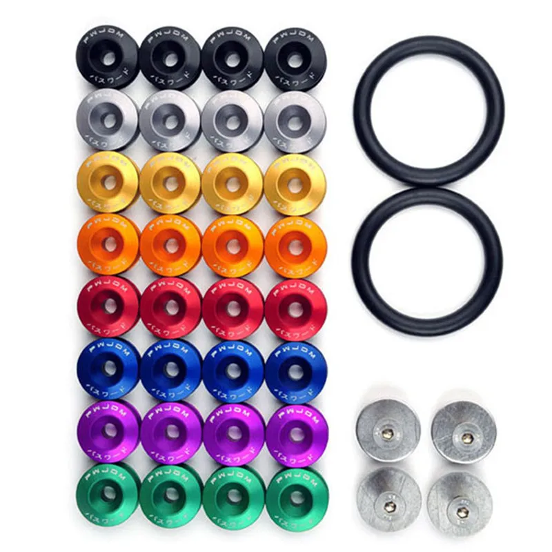 

JDM Style Aluminum Quick Release Fasteners For Car Front Rear Bumpers Trunk Fender Hatch Lids Kit