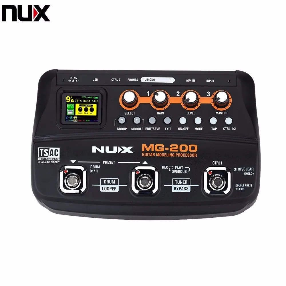 NUX MG-200 Гитарный процессор моделирования гитарный мульти-процессор эффектов с 55 эффектными моделями высшего качества