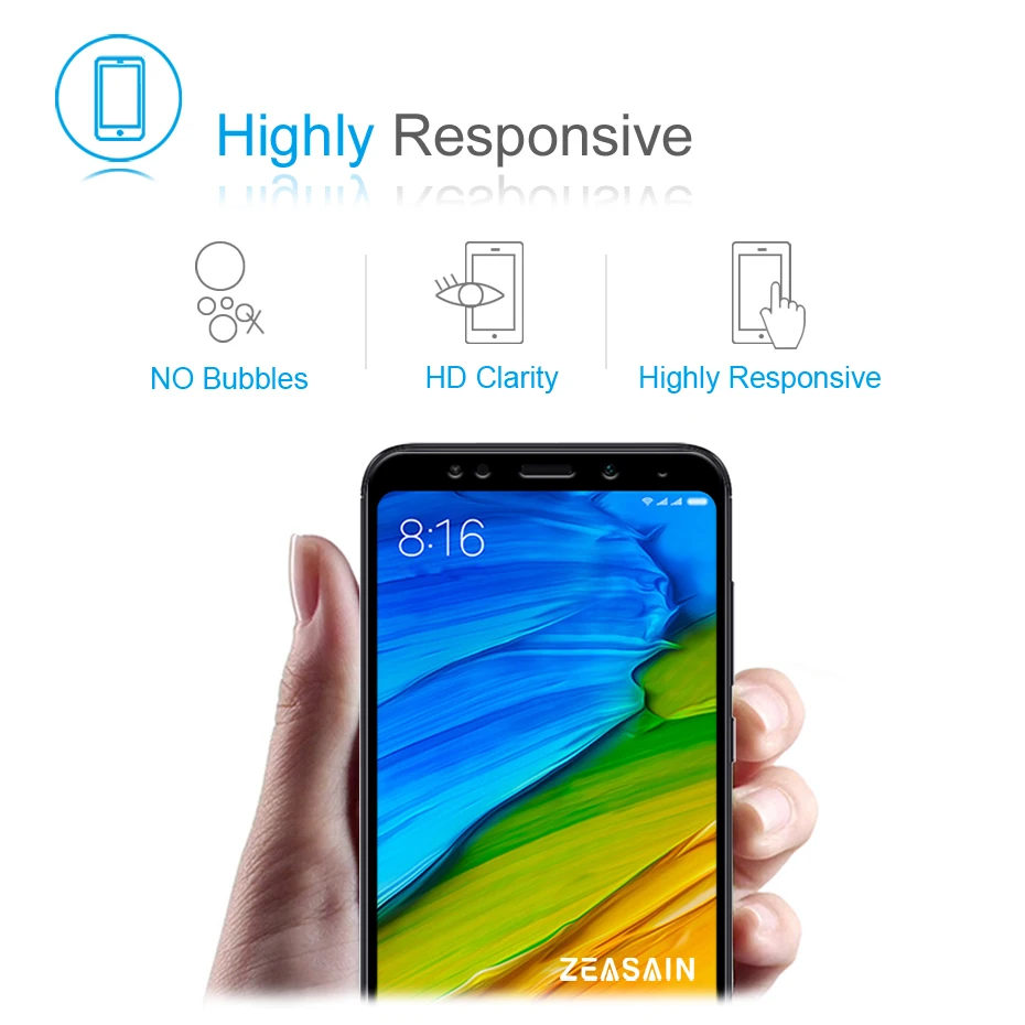 Original ZEASAIN 9H Full Cover Tempered Glass for Xiaomi Redmi 5 Redmi5 Xiomi Redmi 5 Plus Screen Protector Toughened Glass Film (4)
