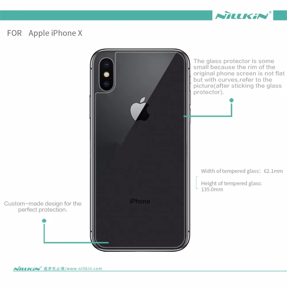Для Apple iPhone X задняя крышка пленка NILLKIN Amazing H 0 3 мм защита для экрана из закаленного