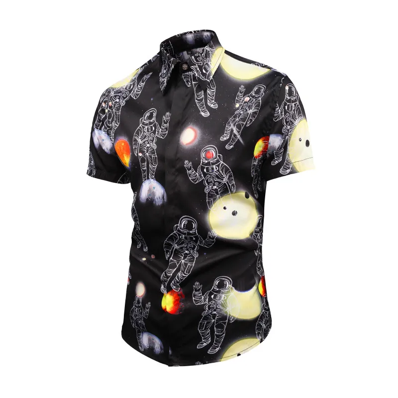 Мужская рубашка Пляжная Гавайская Повседневная тонкая Fioral Shirt Chemise Homme Manche Court летняя Camisas Femininas с коротким рукавом Frete Gratis