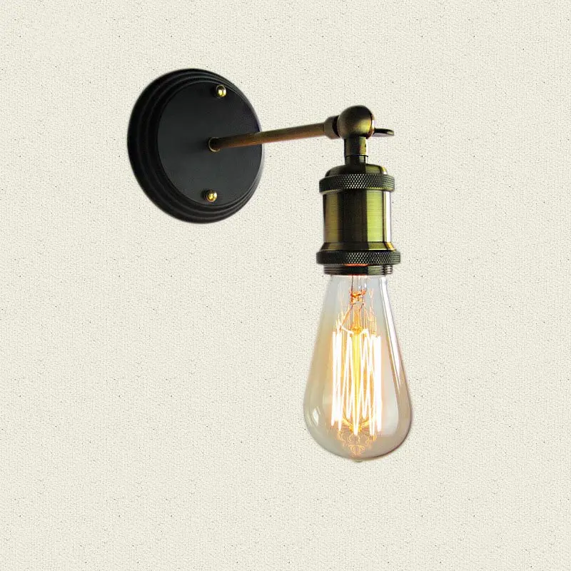 Vintage Creative Design Iron Wall light Antique Luminaria AC90-260V E27 Plated Loft American Retro Vintage Wall lamp for bedroom