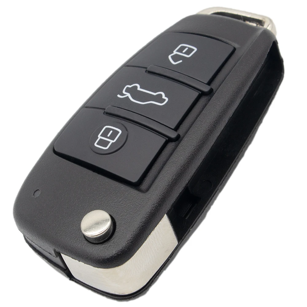 WhatsKey Складной флип дистанционный Автомобильный ключ оболочка чехол 3 кнопки для Skoda для сиденья для Audi A6 A4 A3 для Volkswagen Polo Golf без лезвия