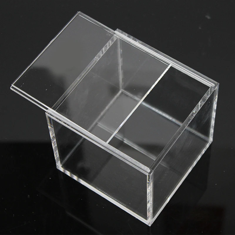

9x9x9cm clear acrylic gift box jewelry display storage box with sliding cover