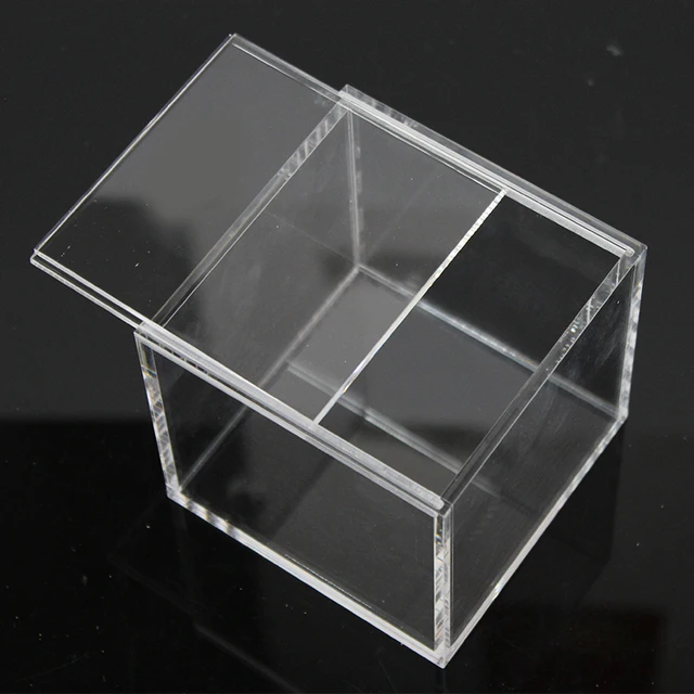 9x9x9cm clear acrylic gift box jewelry display storage box with sliding coverin Jewelry