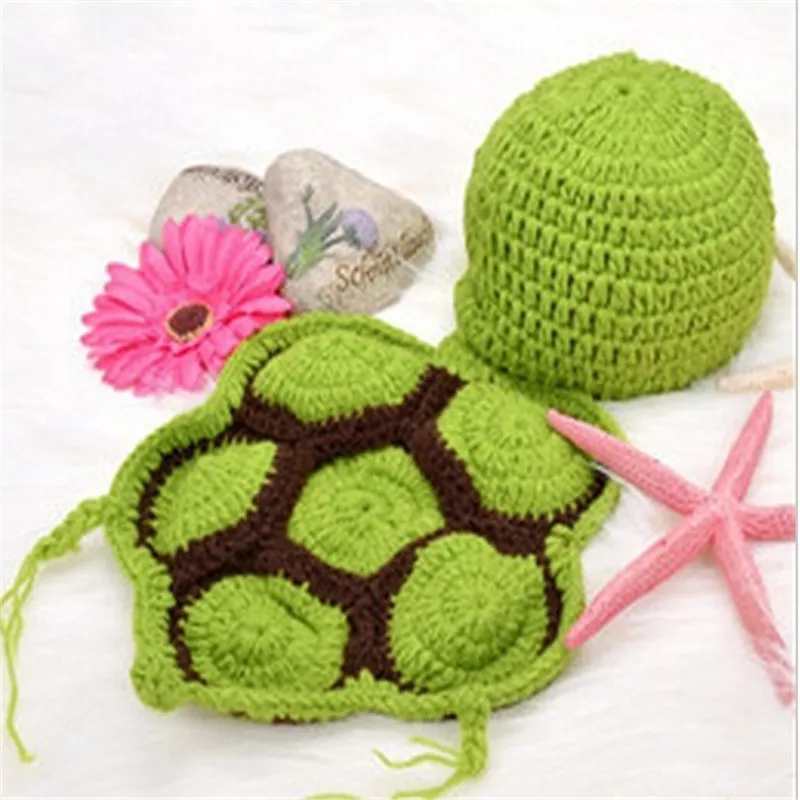 Baby-Newborn-photography-props-Turtle-Knit-Crochet-Clothes-Beanie-Hat-Outfit-Photo-Props-Baby-photography-baby