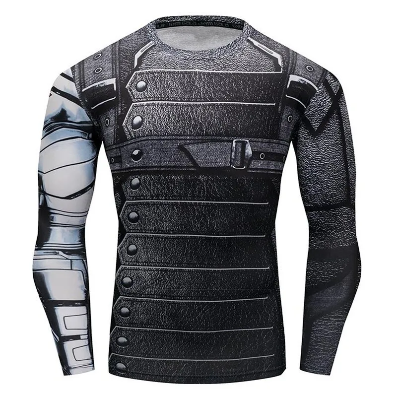 

Men's Compression Shirt Rashguard Long Sleeve 3D Print Jiu Jitsu T-shirts MMA Fitness Male Quick Dry Bodybuilding Crossfit Tops