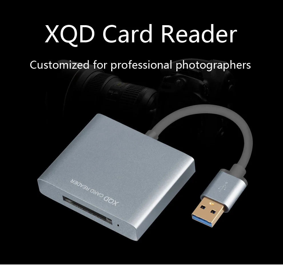 XQD 2.0 USB 3.0 Card Reader, High Speed Aluminum Alloy Flash Memory