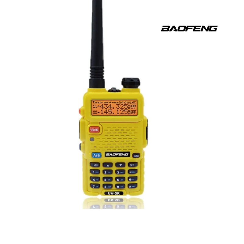 BaoFeng UV-5R рация 5 цветов Профессиональный CB радио Baofeng UV5R трансивер 128CH 5 Вт VHF& UHF Ручной для спорта на открытом воздухе - Цвет: YELLOW