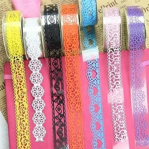 5 рулонов полые кружева клей DIY ремесло скрапбукинга бумаги делая декоративную