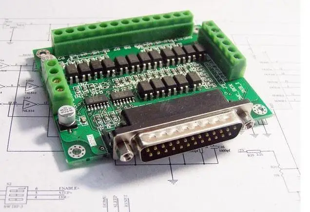 

CNC 6 Axis DB25 Breakout Board Interface Adapter MACH3 KCAM4 EMC2 + DB25 Cable
