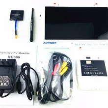FPV Aomway 10 дюймов монитор 5,8G 40CH разнообразие HD588 HD монитор 1920x1200 со встроенным аккумулятором DVR для гоночного дрона FPV