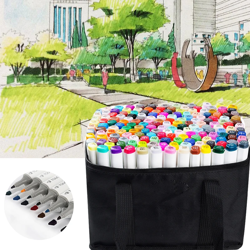 

TOUCHNEW 108 Colors Double Headed Marker Pen Set Graphic Sketch Art Markers Art Pens Painting Supplies For Drawing