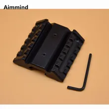 Охота 45 градусов Смещение двойная сторона 6-образными пазами фонарь-лазер направляющая для прицела крепление с 20 мм Пикатинни