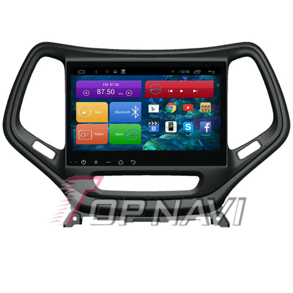 Sale Topnavi 10.2" Quad Core Android 6.0 Car GPS Navigation for Cherokee Autoradio Multimedia Audio,NO DVD 8